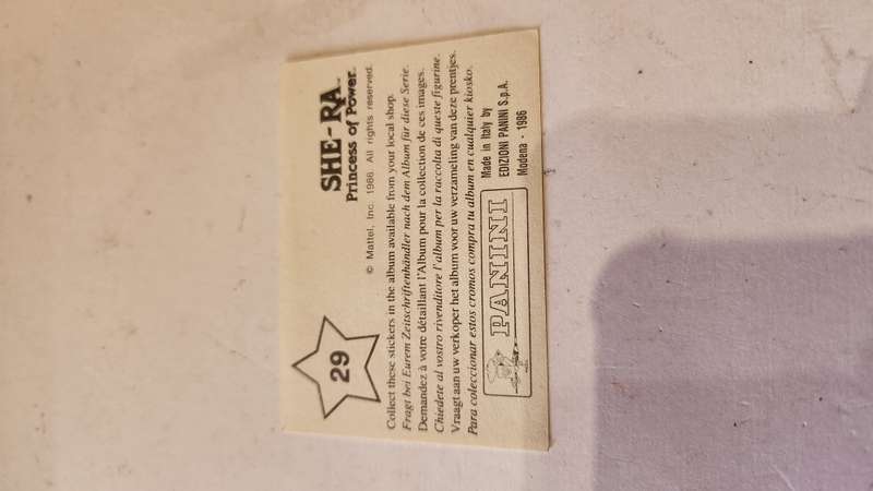1986 She-Ra Princess of Power Panini Sticker 29 (She-Ra) Vintage Figure