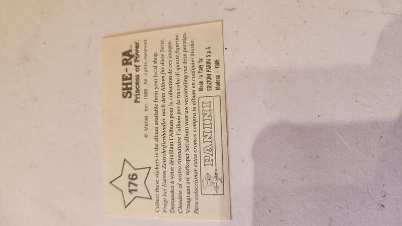 1986 She-Ra Princess of Power Panini Sticker 176 (She-Ra) Vintage Figure