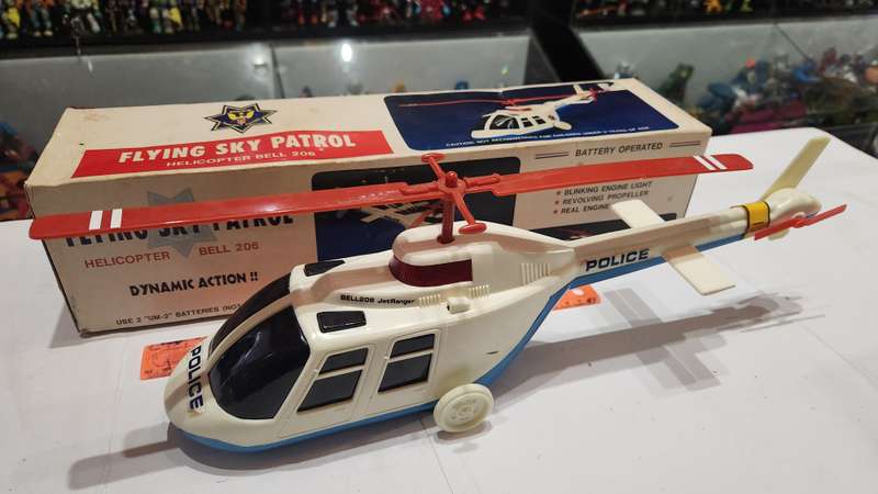 Vintage Boxed Flying Sky Patrol Helicopter Bell 206
