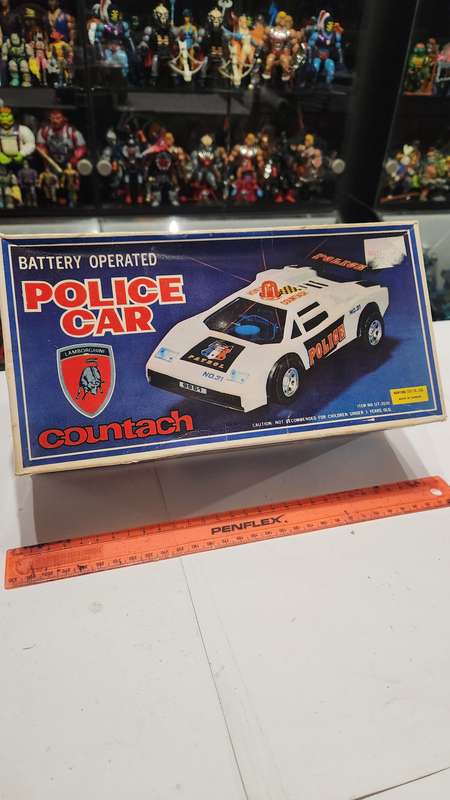 Vintage Boxed Police Car Lamborghini Countach
