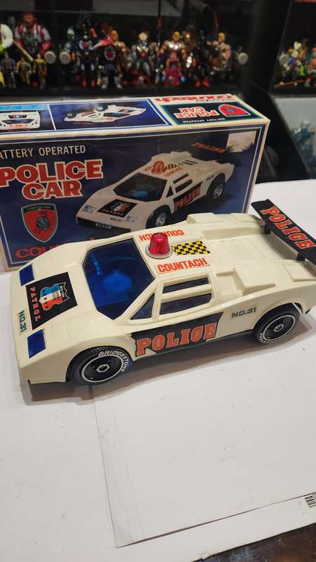 Vintage Boxed Police Car Lamborghini Countach