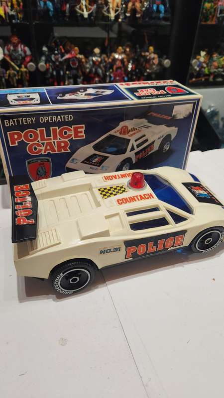 Vintage Boxed Police Car Lamborghini Countach