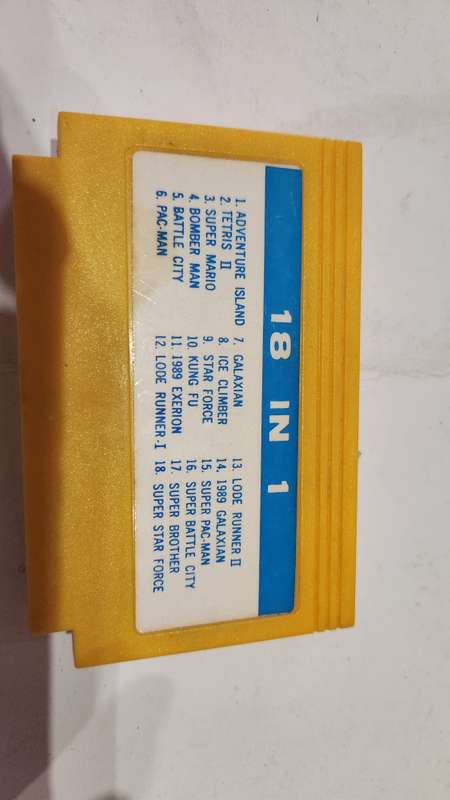 Vintage Tv Game Cartridge Famicom 18 in 1