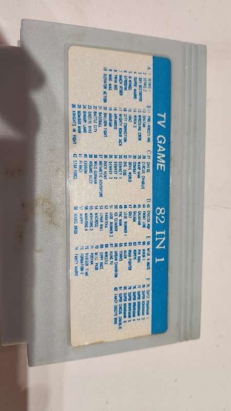 Vintage Tv Game Cartridge Famicom 82 in 1