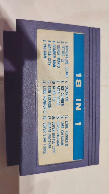 Vintage Tv Game Cartridge Famicom 18 in 1