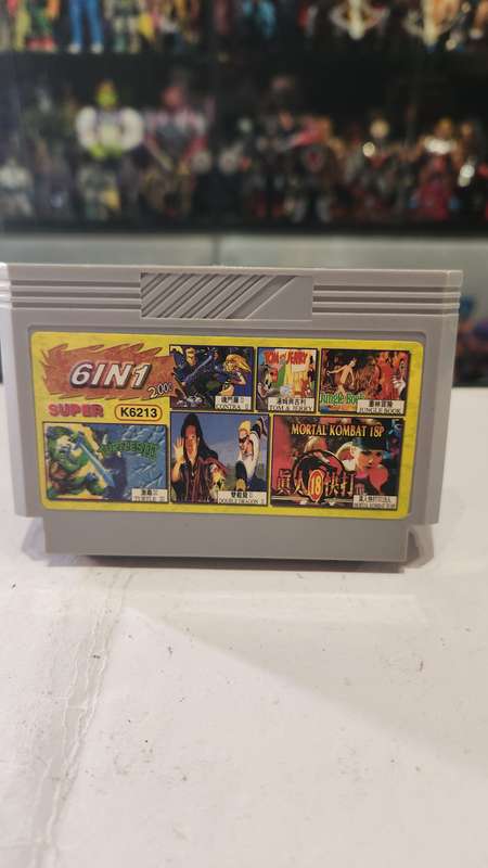 Vintage Tv Game Cartridge Famicom 6 in 1