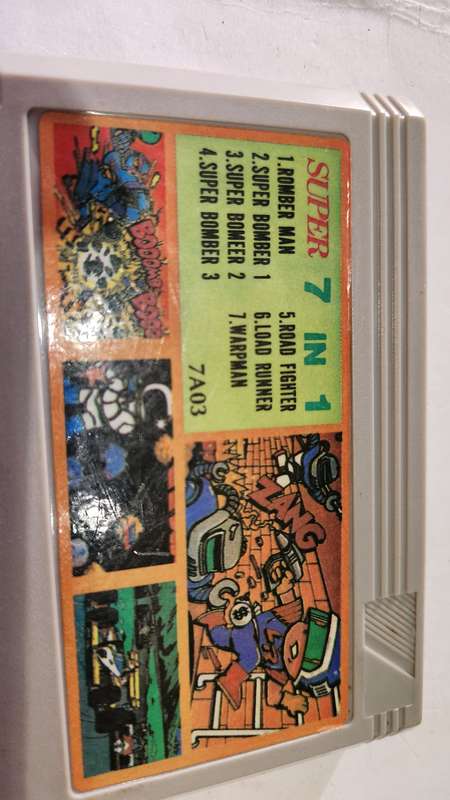 Vintage Tv Game Cartridge Famicom 7 in 1