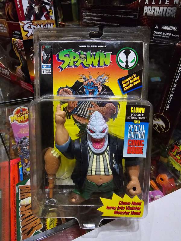 Moc 1994 Mcfarlane Spawn Clown With Comic Book