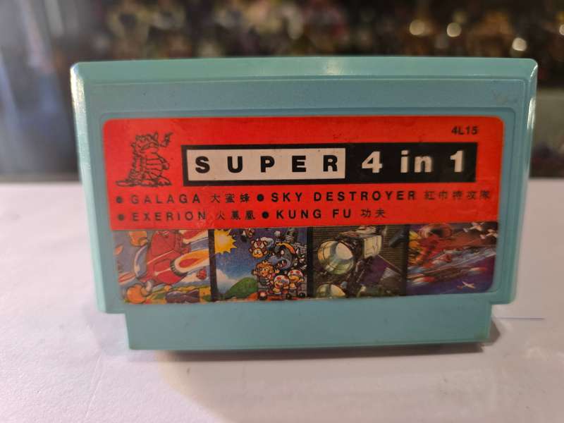 Vintage Tv Game Cartridge Famicom Super 4 in 1