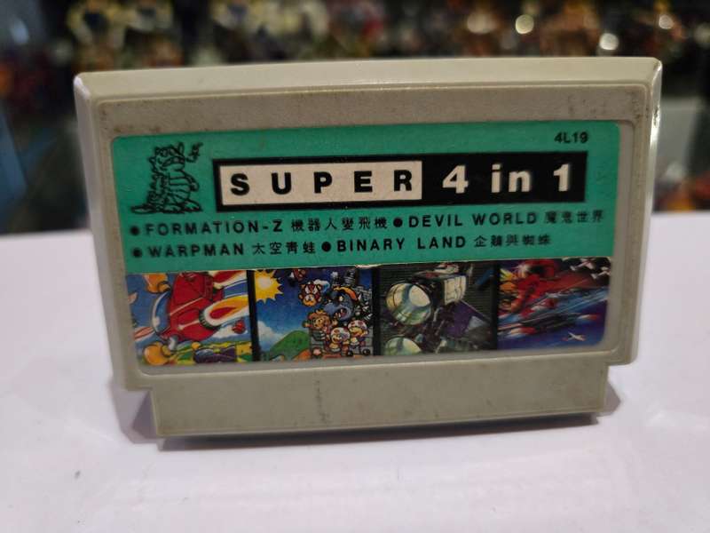Vintage Tv Game Cartridge Famicom Super 4 in 1