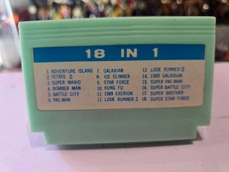 Vintage Tv Game Cartridge Famicom 18 in 1