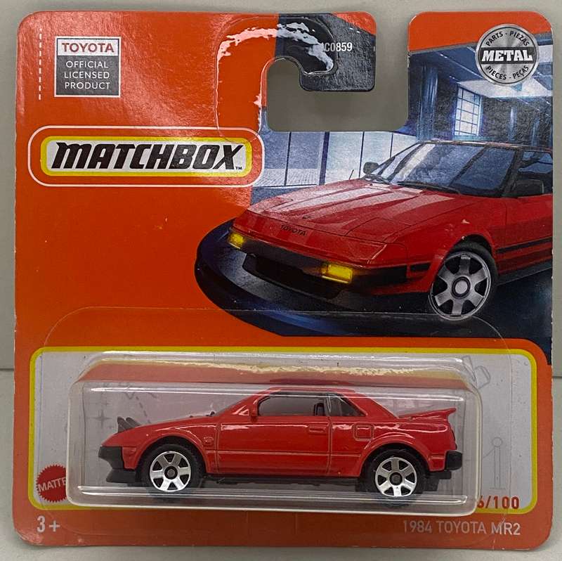 Matchbox 1984 Toyota MR2 - Red  - Headlights up variant -  Carded