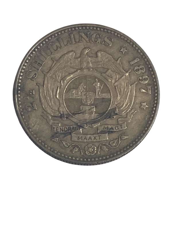 1897 - 2 and a Half Shilling - Paul Kruger ZAR Half Crown