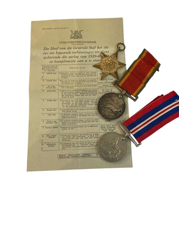 Died on Service Plaque with medals SANF H.J Botha