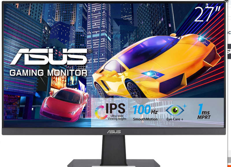 ASUS 27" Full HD (1920x1080) 100Hz 1ms IPS FreeSync Black Desktop Gaming