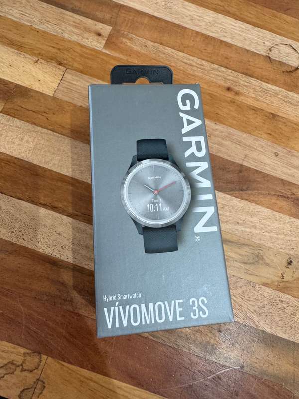 Garmin Vivomove 3S Hybrid Smartwatch - Granite Blue/Silver