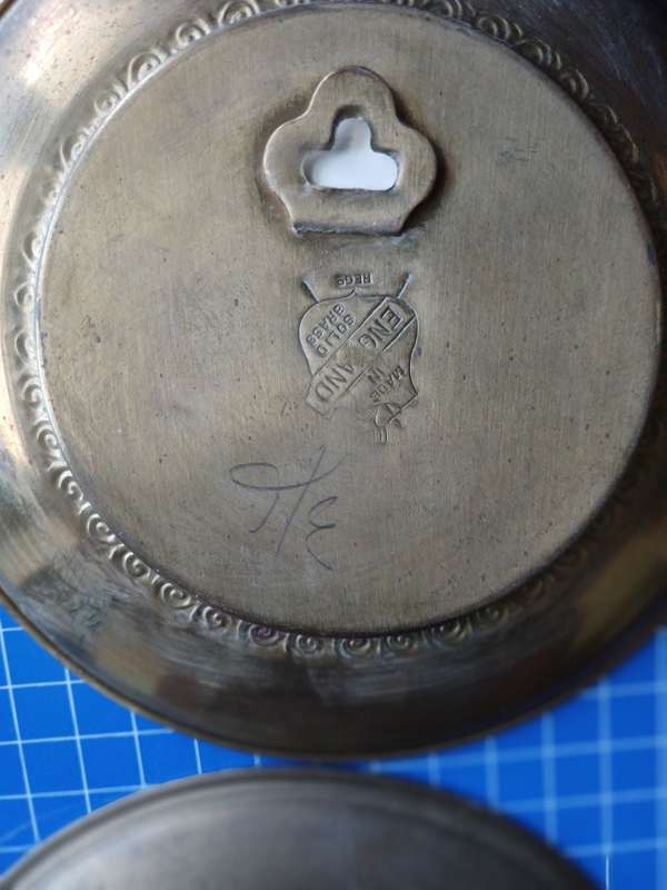 Vintage Brass Decor Plates x 2