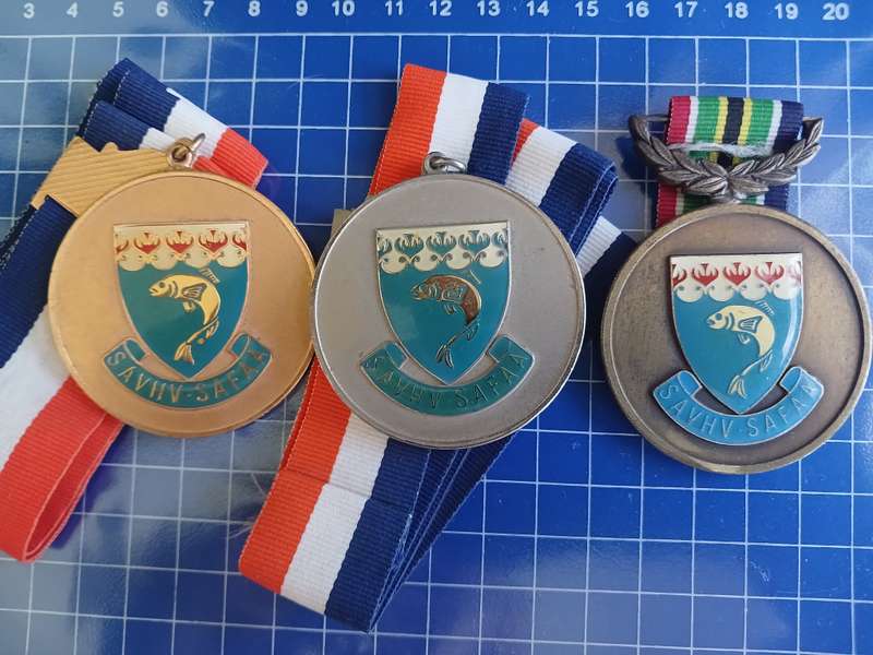 Medals SA Fresh Water Angling (Gold+Silver+Bronz) - Lot
