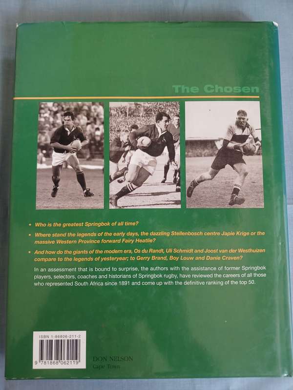 Rugby Book - The Chosen - The 50 Greatest Springboks of all time