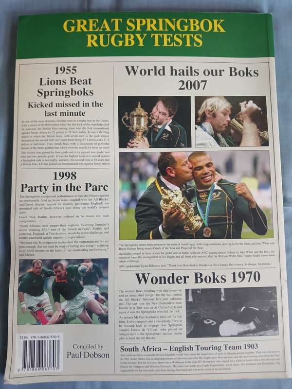 Rugby Book - Great Springbok Rugby Tests