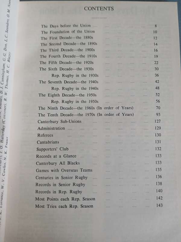 Rugby Book - The Canterbury Rugby History 1879 - 1979