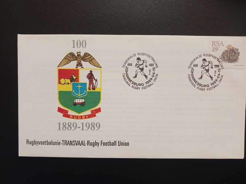 SA Stamps - 1989 Transvaal Rugby 100 Years FDC