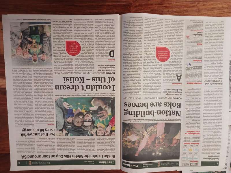 News Paper -  Springboks 2023 Rugby World Cup