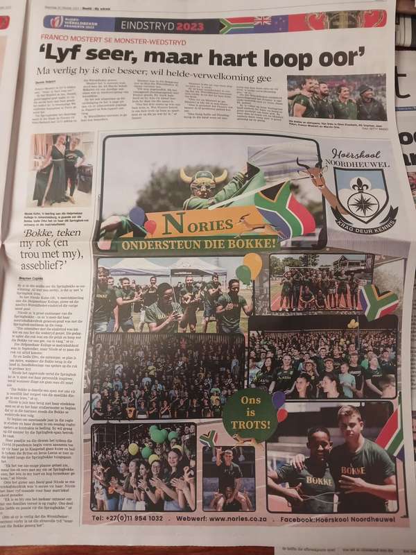 News Paper -  Springboks 2023 Rugby World Cup