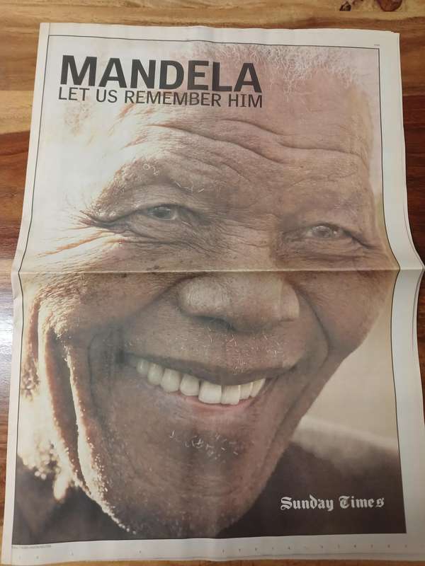 News Paper -  Nelson Mandela - Sunday Times 8 Dec 2013