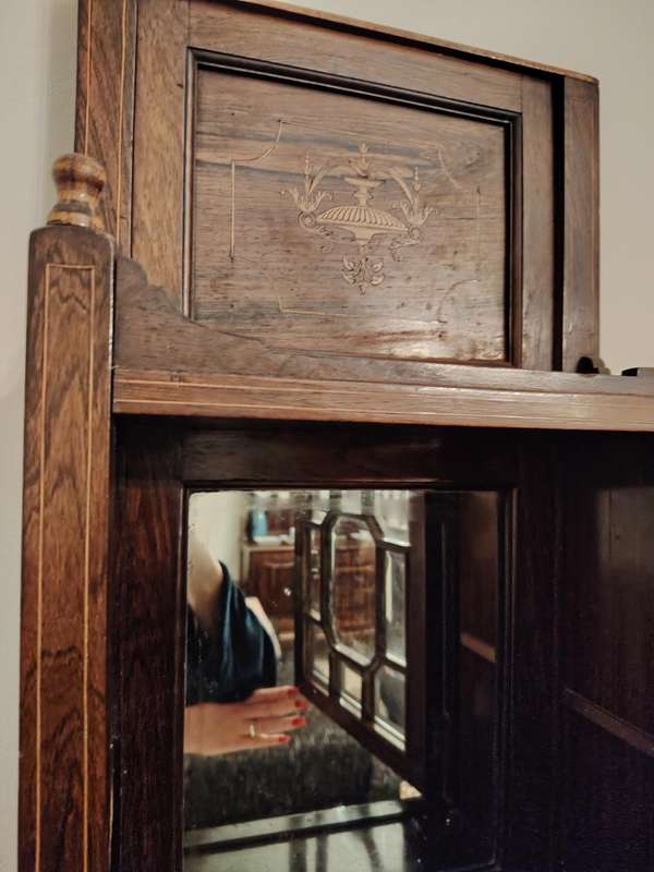 Victorian mahogany antique cigar lounge wall cabinet
