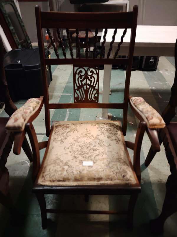 Victorian mahogany fold up chair
