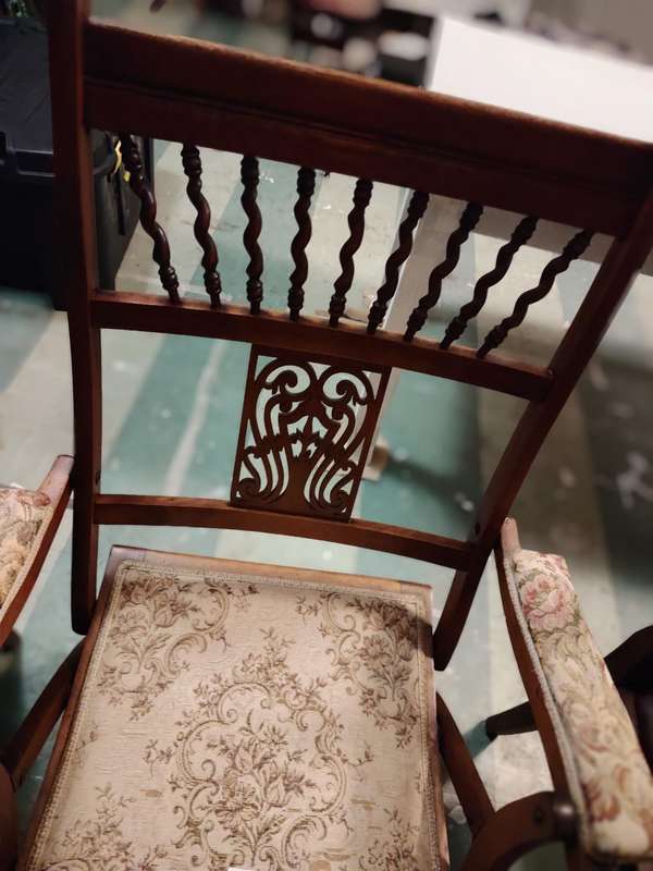 Victorian mahogany fold up chair