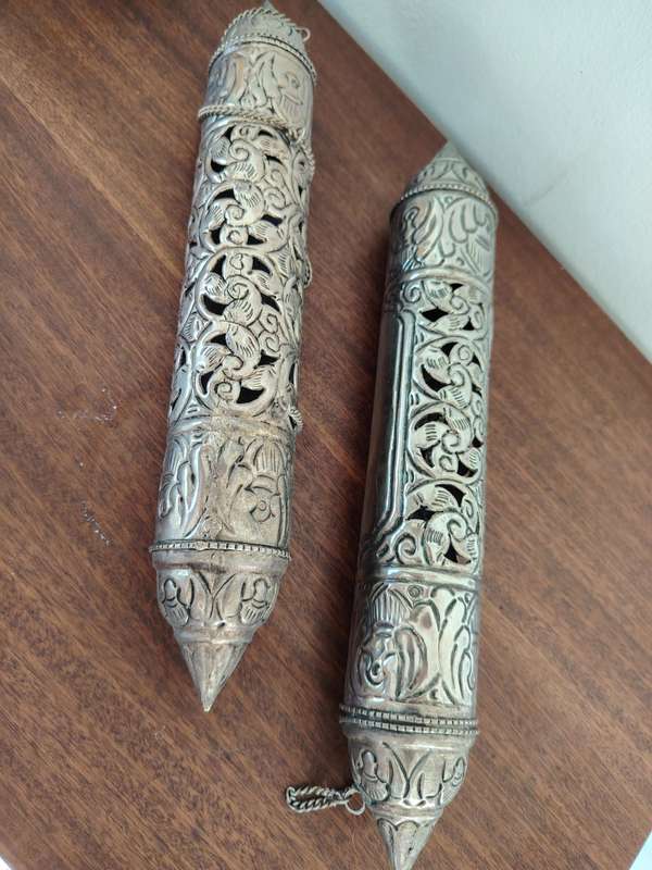 Vintage ornate Tibetan prayer scrolls