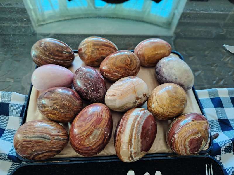 Vintage alabaster marble eggs x 14