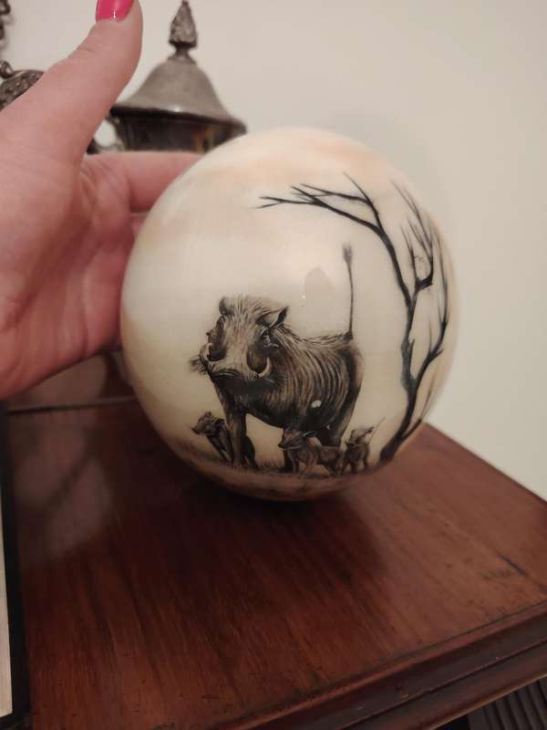 Stunning handpainted porcelain egg ornament
