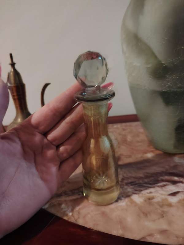 Vintage perfume bottle with crystal lid