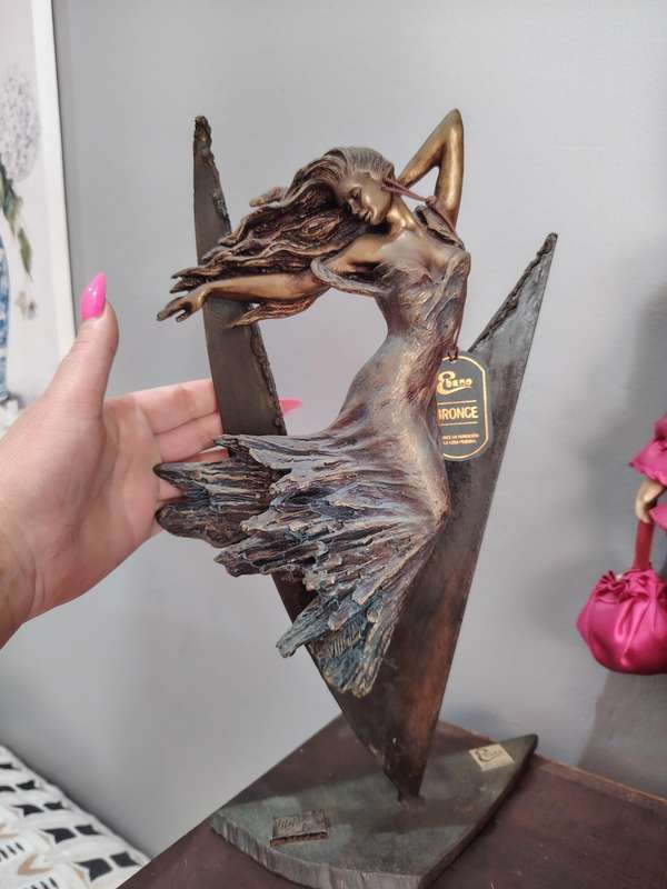 Solid bronze statue lady dancing SIGNED VIDAL