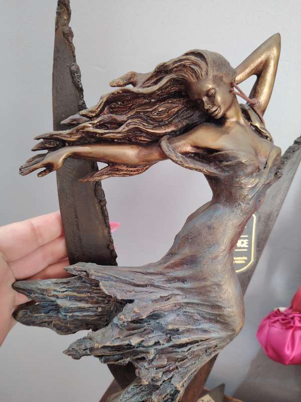 Solid bronze statue lady dancing SIGNED VIDAL