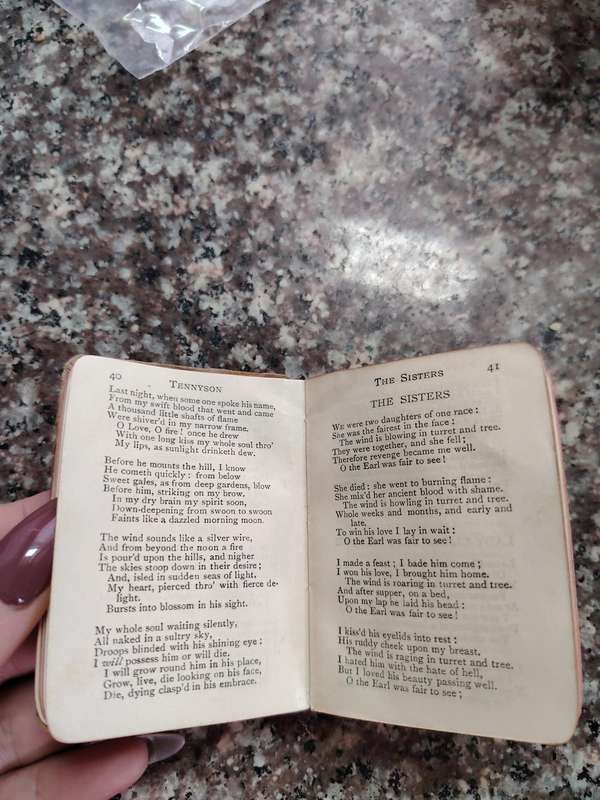 Very unique vintage Tennyson miniature book of poems