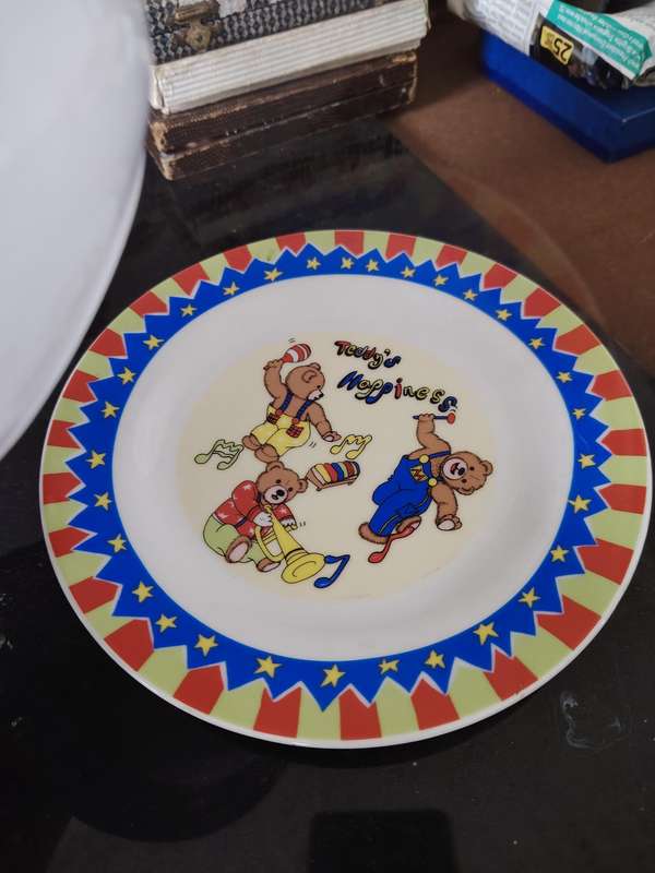 Teddy's Happiness kiddies plate with bears playing instruments