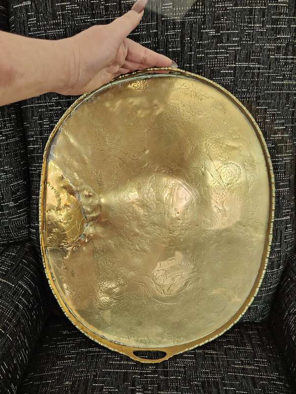 Beautiful large copper/brass tray repaired