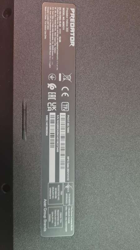 Acer predator helios 300 PH317-55-75MD 17" i7 11800h,RTX 3060 gaming laptop