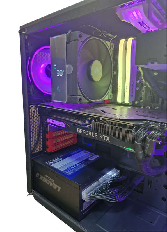 Gaming PC with aRGB, RTX2070 8Gb GPU, i7-7700 CPU, 32gb RAM, 1Tb NvMe, DVD, Win 11 & Office 2021 Pro