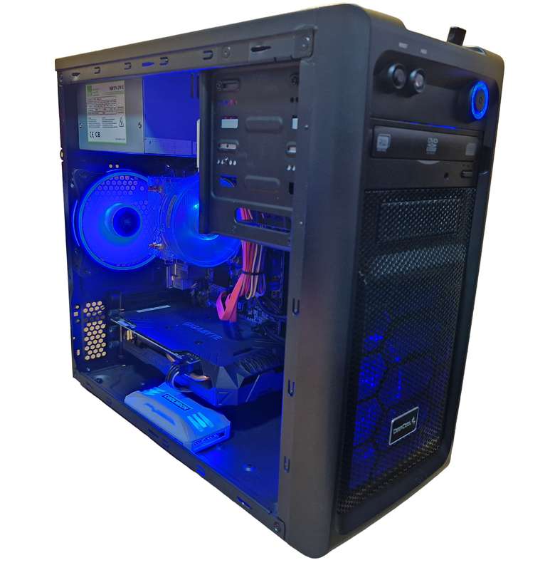Gaming PC with aRGB, GTX1060 16Gb GPU, i5-4460 CPU, 16Gb RAM, 512Gb SSD, DVD, Win 11 & Office 2021 P