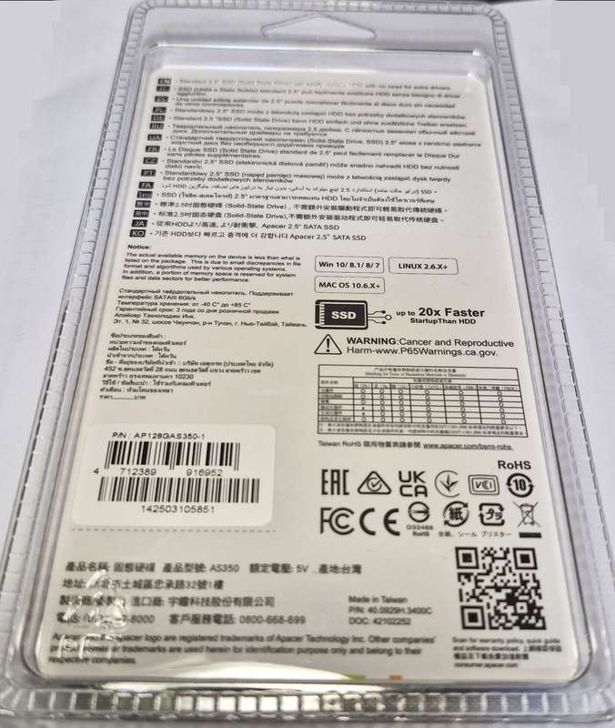 Apacer Panther 128Gb 6GB/s SATA SSD