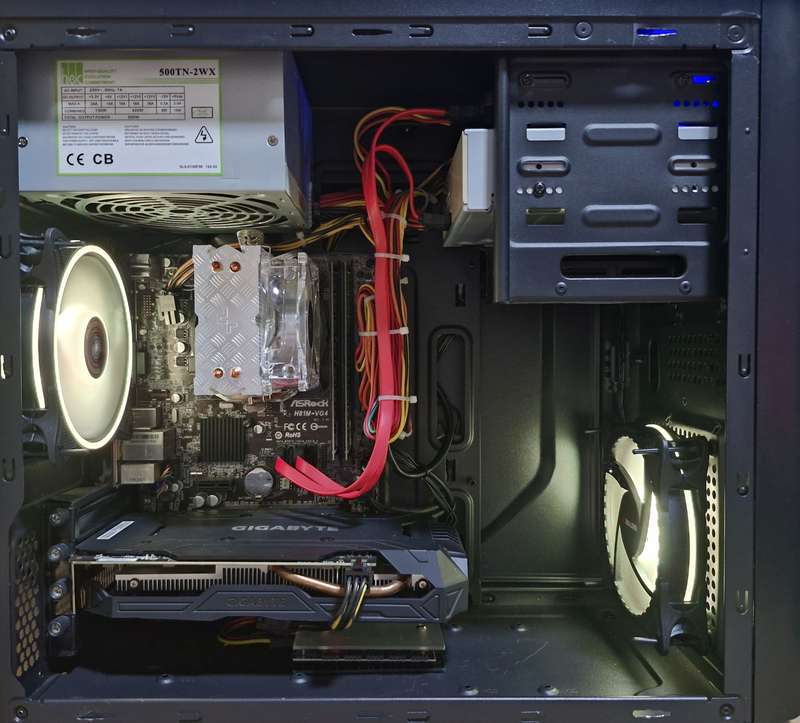 Gaming PC with aRGB, GTX1060 6Gb GPU, i5-4460 CPU, 16Gb RAM, 512Gb SSD, DVD, Win 11