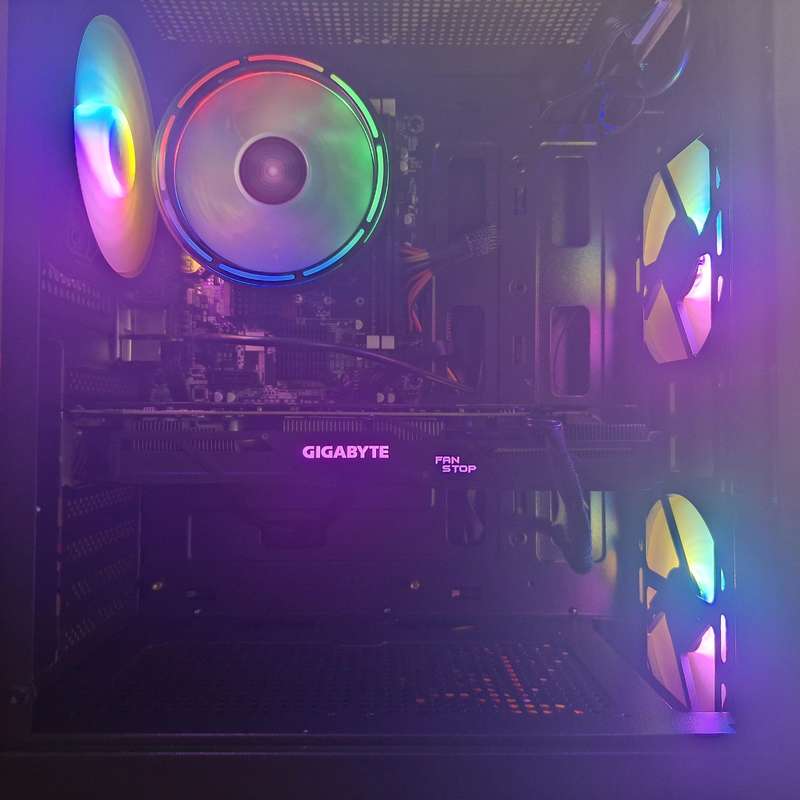 Gaming PC with ARGB, GT1060 6Gb GPU, i5-4460 CPU, 16Gb RAM, 512Gb NvMe, DVD, Win 11 Pro