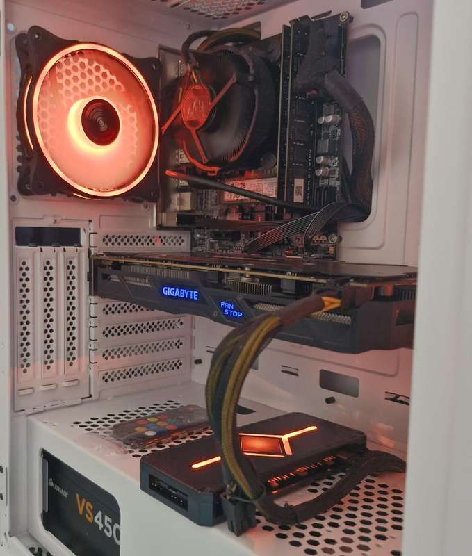 Gaming PC with ARGB, GT1060 6Gb GPU, i5-4460 CPU, 16Gb RAM, 512Gb NvMe, Win 11 Pro