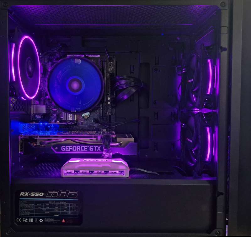 Gaming PC with aRGB, GTX1660 Ti 6Gb GPU, i5-9500 CPU, 16gb RAM, 512Mb NvMe, Win 11 & Office 2016 Pro