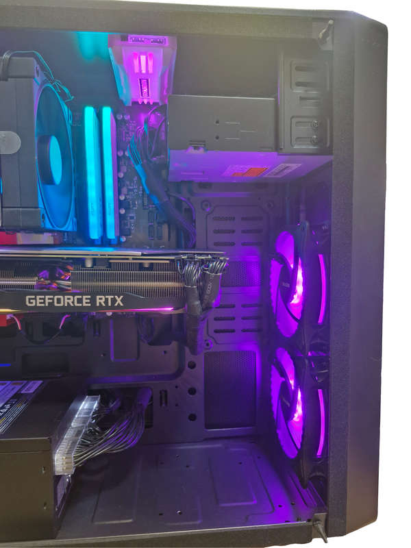 Gaming PC with aRGB, RTX2070 8Gb GPU, i7-7700 CPU, 32gb RAM, 1Tb NvMe, DVD, Win 11 & Office 2021 Pro